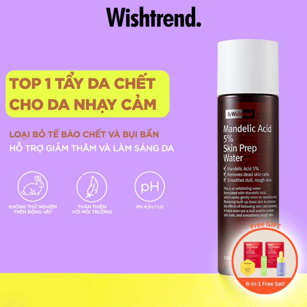 Toner tẩy tế bào chết dịu nhẹ, giúp da sáng mịn & ngừa mụn Mandelic Acid Gentle Exfoliating Toner 150mL